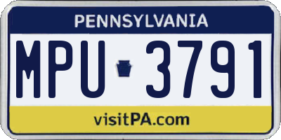 PA license plate MPU3791