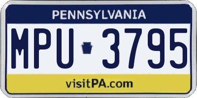 PA license plate MPU3795