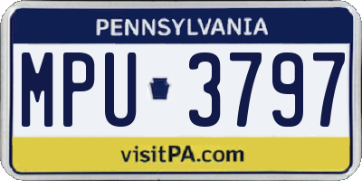 PA license plate MPU3797