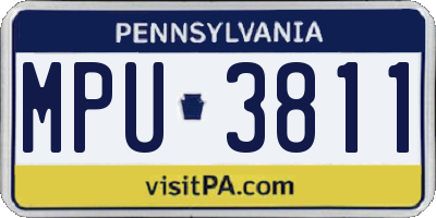 PA license plate MPU3811