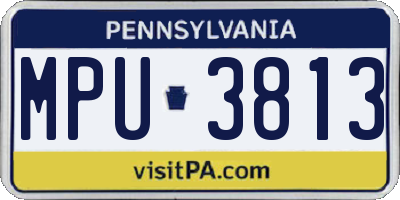 PA license plate MPU3813