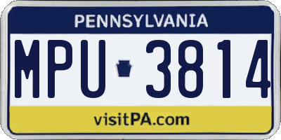 PA license plate MPU3814