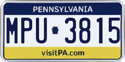 PA license plate MPU3815