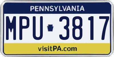 PA license plate MPU3817