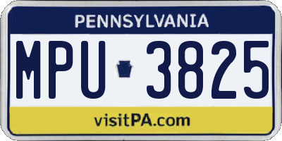 PA license plate MPU3825