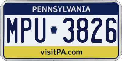 PA license plate MPU3826