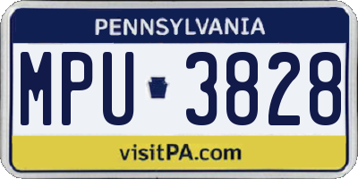 PA license plate MPU3828