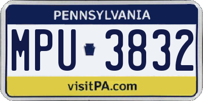 PA license plate MPU3832