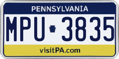 PA license plate MPU3835