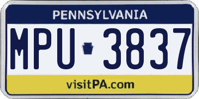 PA license plate MPU3837