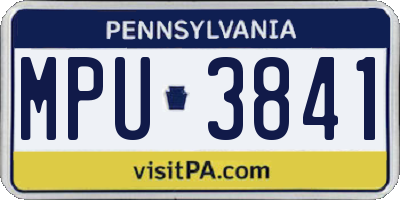 PA license plate MPU3841