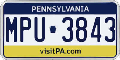 PA license plate MPU3843