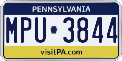 PA license plate MPU3844