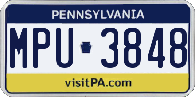 PA license plate MPU3848