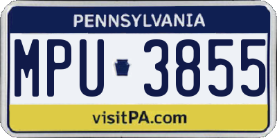 PA license plate MPU3855