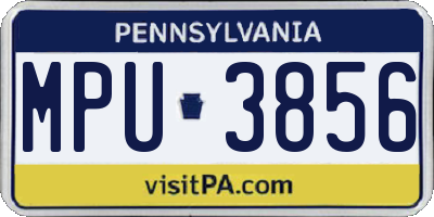 PA license plate MPU3856