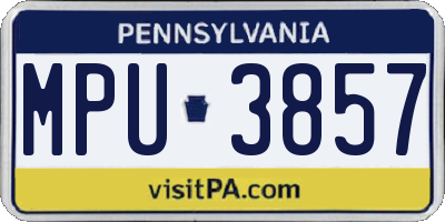 PA license plate MPU3857