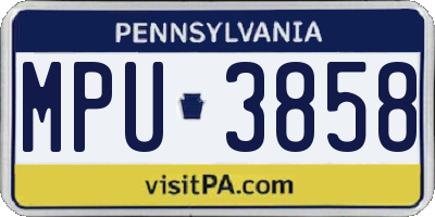 PA license plate MPU3858