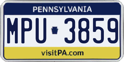 PA license plate MPU3859