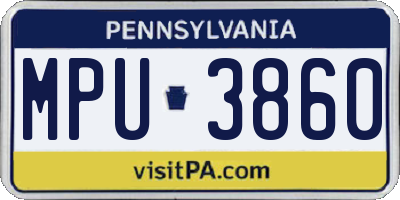 PA license plate MPU3860