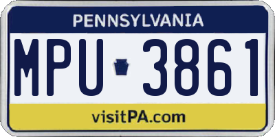 PA license plate MPU3861