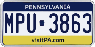 PA license plate MPU3863