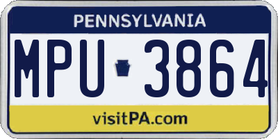 PA license plate MPU3864