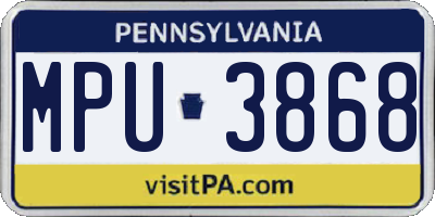 PA license plate MPU3868