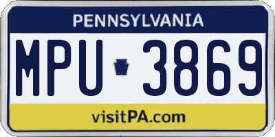 PA license plate MPU3869