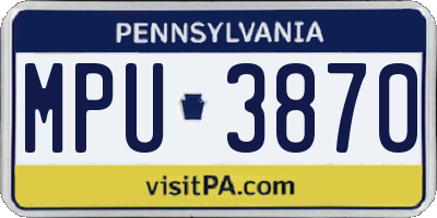 PA license plate MPU3870