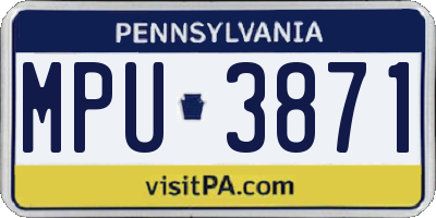 PA license plate MPU3871
