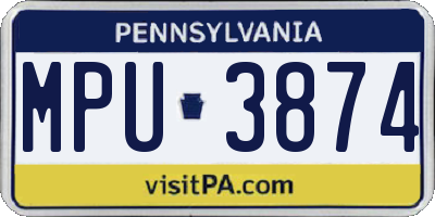 PA license plate MPU3874