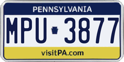 PA license plate MPU3877
