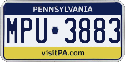 PA license plate MPU3883
