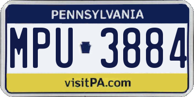 PA license plate MPU3884