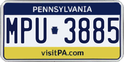 PA license plate MPU3885