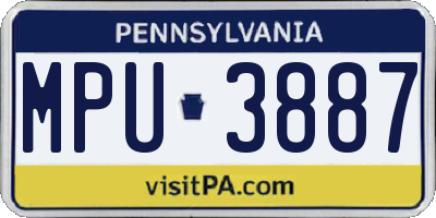 PA license plate MPU3887