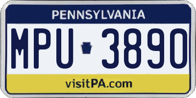 PA license plate MPU3890