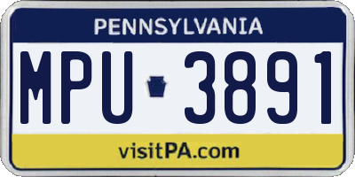 PA license plate MPU3891