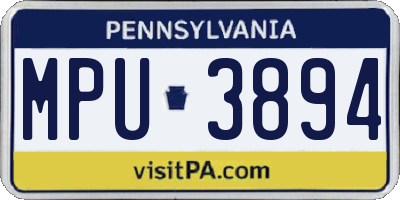 PA license plate MPU3894