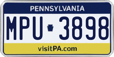 PA license plate MPU3898