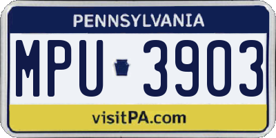 PA license plate MPU3903
