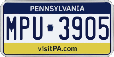 PA license plate MPU3905