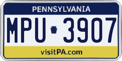 PA license plate MPU3907