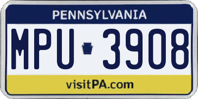 PA license plate MPU3908