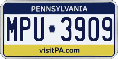 PA license plate MPU3909
