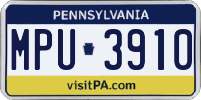 PA license plate MPU3910