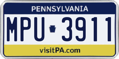 PA license plate MPU3911