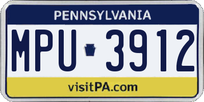 PA license plate MPU3912