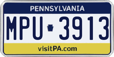 PA license plate MPU3913